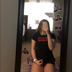 Levi’s red and black tshirt,